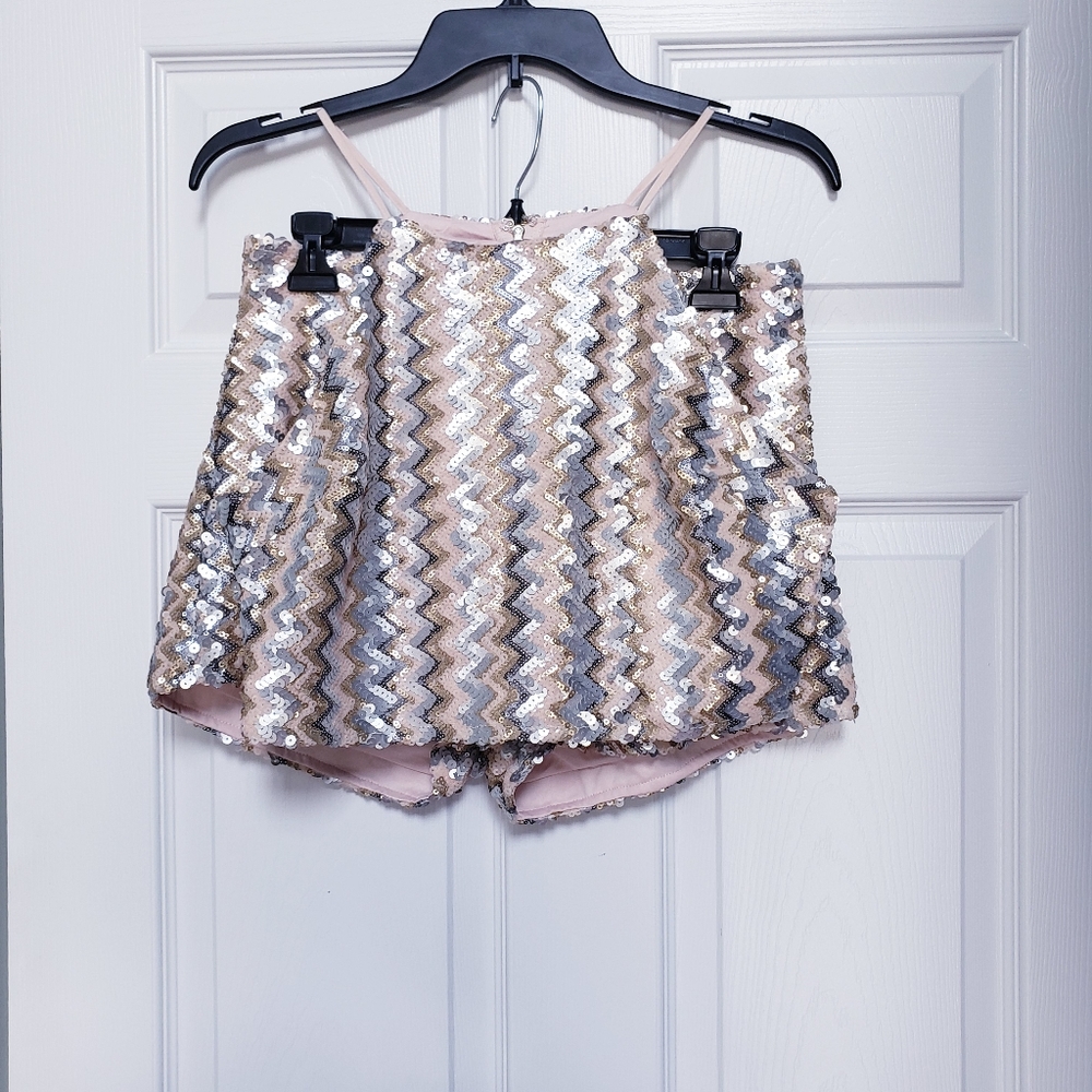 Sequin Short Set